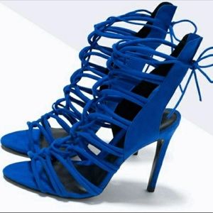 Zara Royal blue strappy heels.